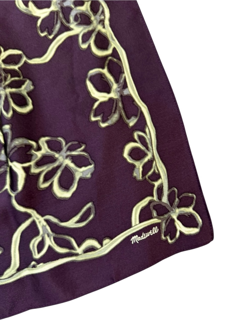 NWT Madewell Oversized Graphic Print Silk Bandana in Black Iris - Picture 3 of 5